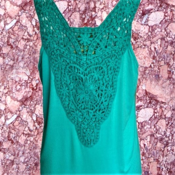 NWT - Moon & Sky Crocheted Tank Top (Teal) - Size Large - Picture 10 of 11